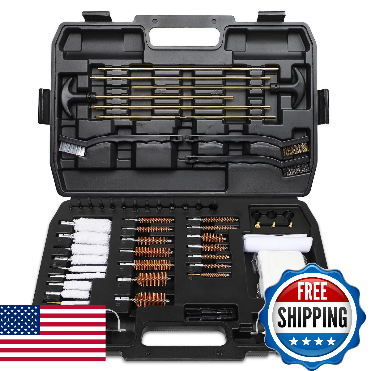 ANALIM 107pc Universal Gun Cleaning Kit for Pistol, Shotgun, Rifle, Handgun, Air