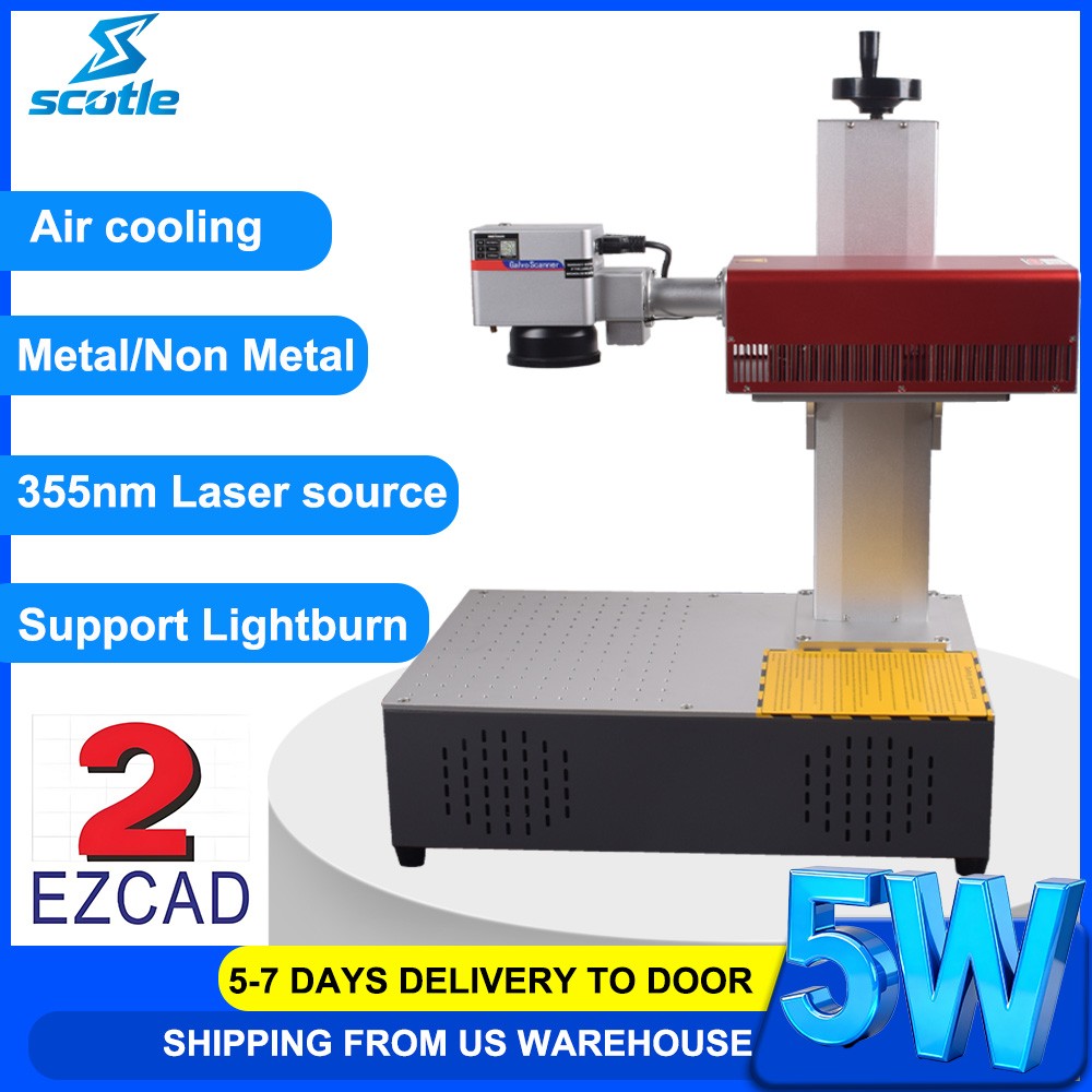 Air Cooling 5W UV Laser Engraver Marking Machine For Metal Non-Metal US Stock