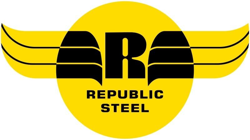 1947 Style REPUBLIC STEEL NEW Sign 40" Wide Diecut USA STEEL XXL Size