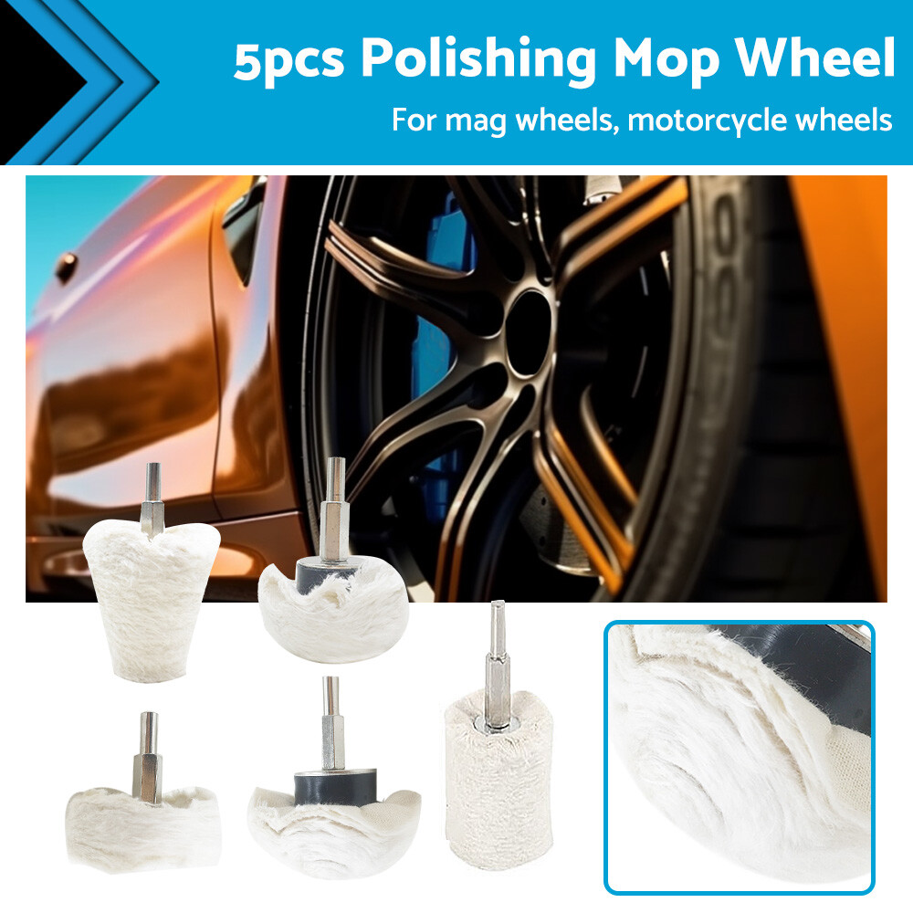 5x Polishing Buffing Pad Mop Wheel Drill Kit Suitable for Manifold Aluminum