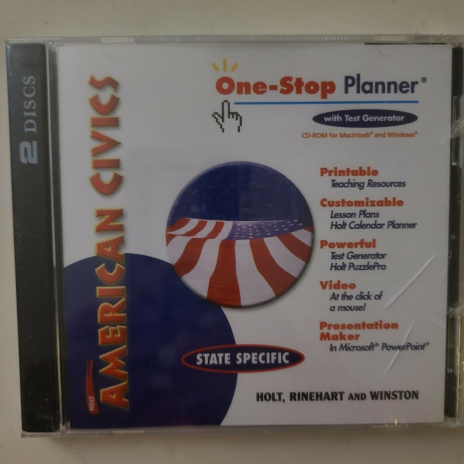AMERICAN CIVICS-One Stop Planner w/test generator~ Holt  NEW SEALED