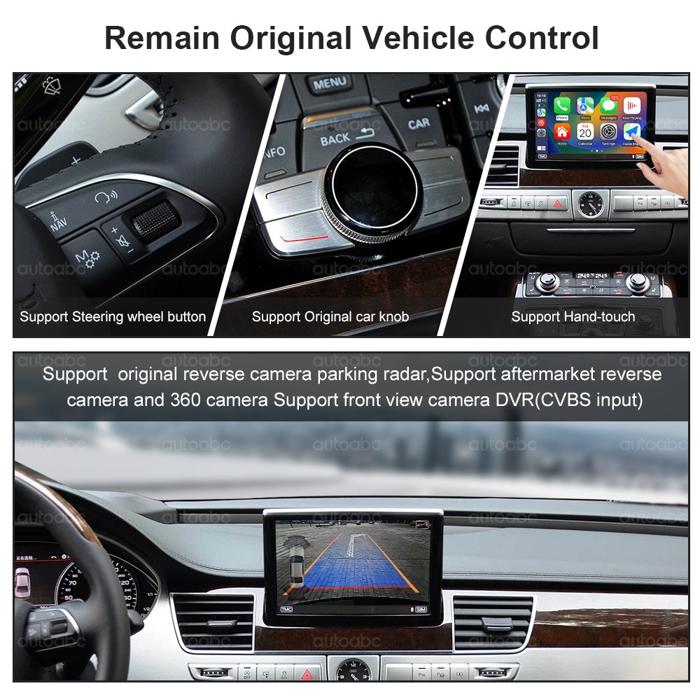 For Audi A8 2011-2017 Wireless CarPlay Android Auto Airplay Autolink Retrofit RT