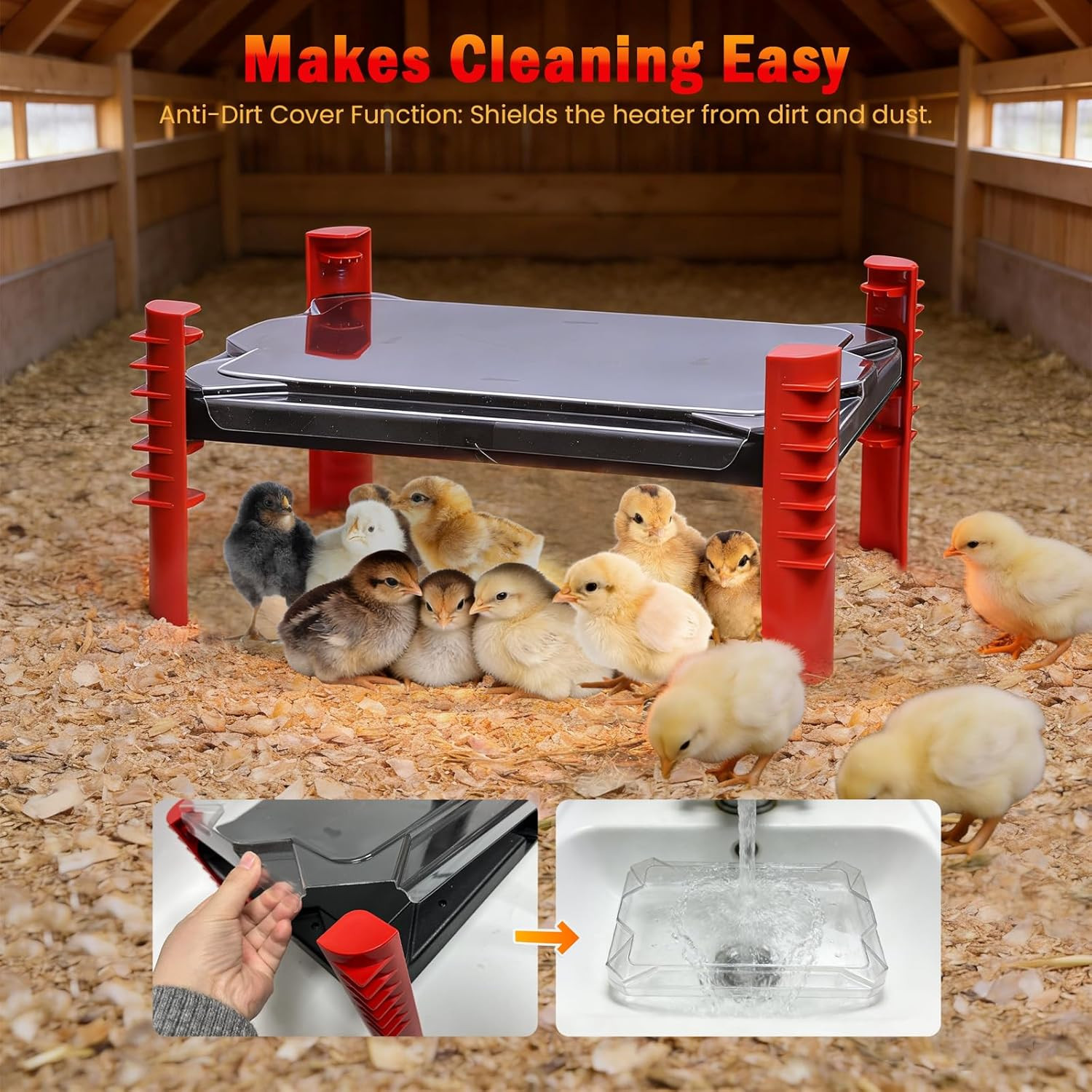 Smart Chicken Brooder Heater - 16''X12'' Brooder Plate for Chicks, 200W Chick He
