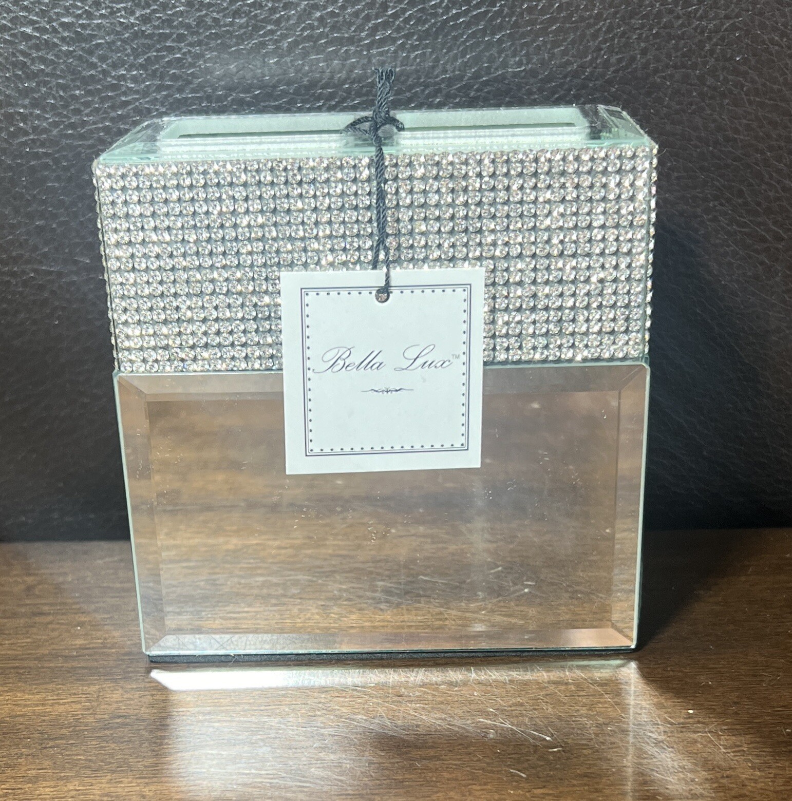 BELLA LUX NEW!!! 4” Rhinestone Mirror MAKEUP BRUSH Bath Accessory Vanity Holder