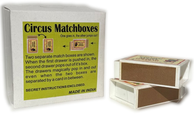 CIRCUS MATCHBOXES Ghost Magic Trick Pops Out Pocket Acrobatic Moving Match Box