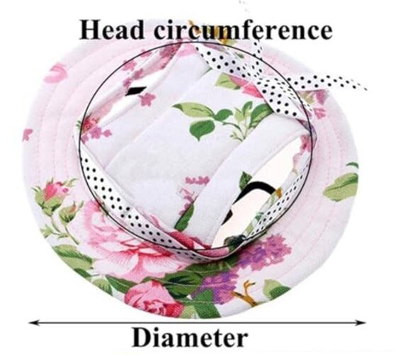 Round Brim Princess Hat Visor M(head width: 4.33" circumference:13.38") Stripes
