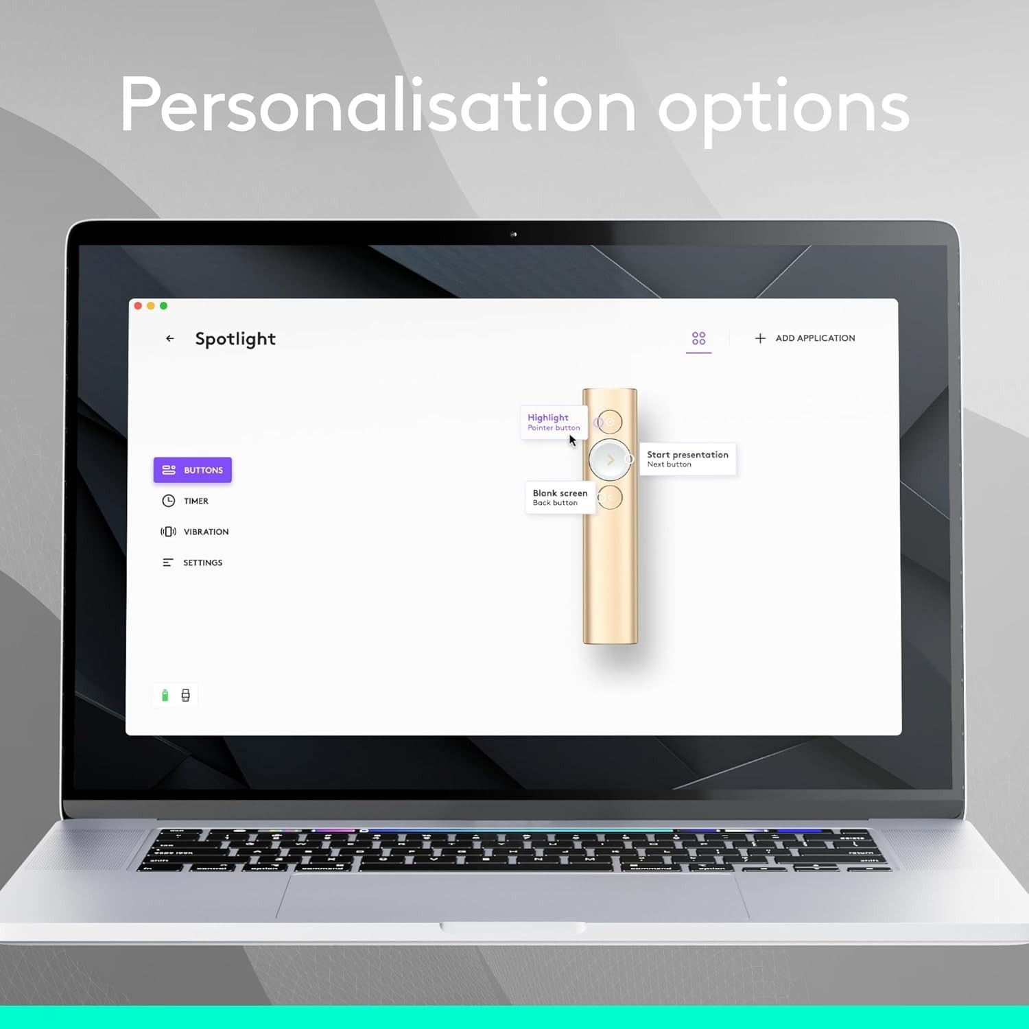 Logitech Spotlight Presentation Remote - Gold, Advanced Digital Highlighting,...