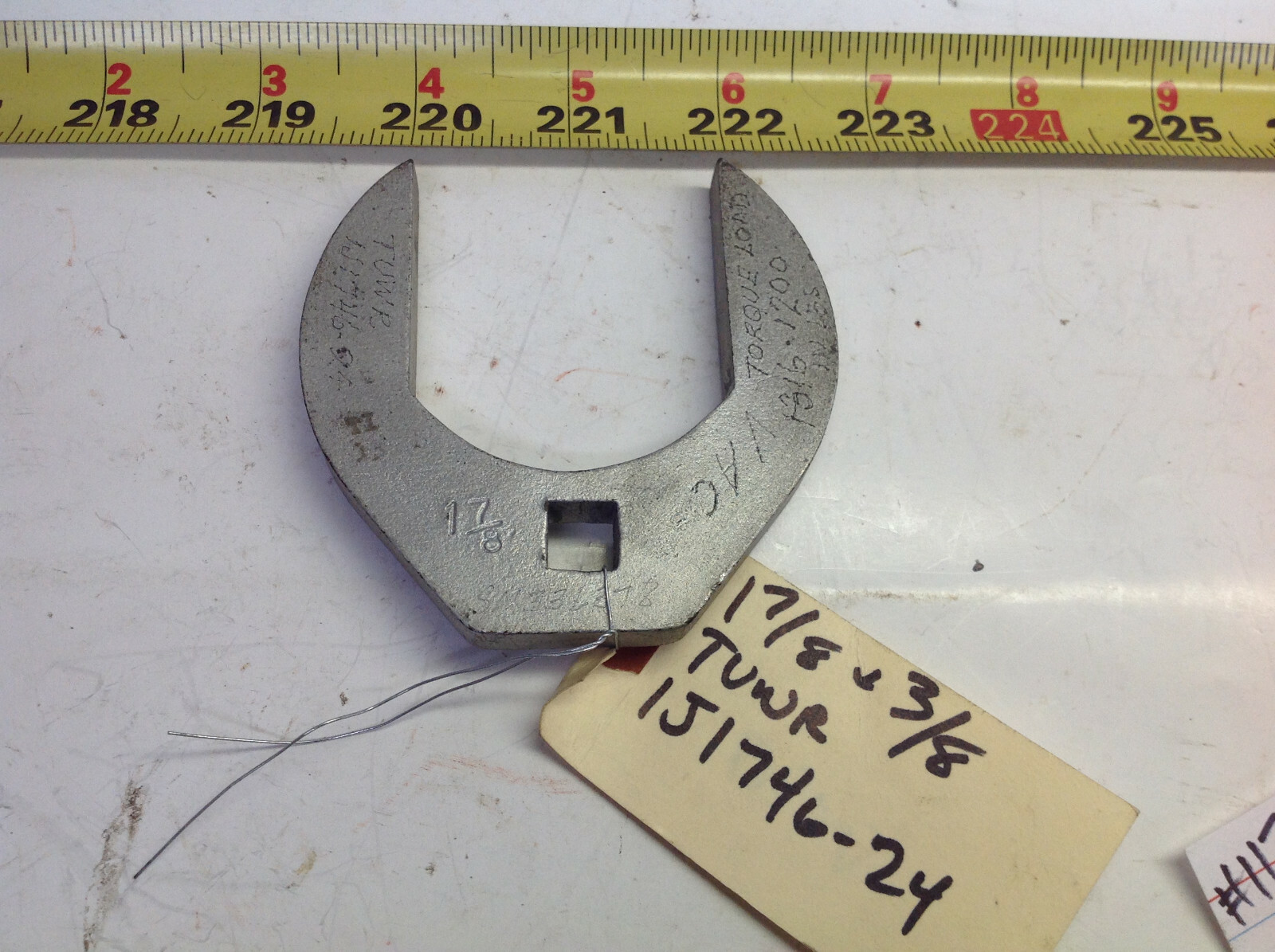 Unbranded 1-7/8" x 3/8 Drive Crowfoot Socket  stamped TUWR (#1179-AB)