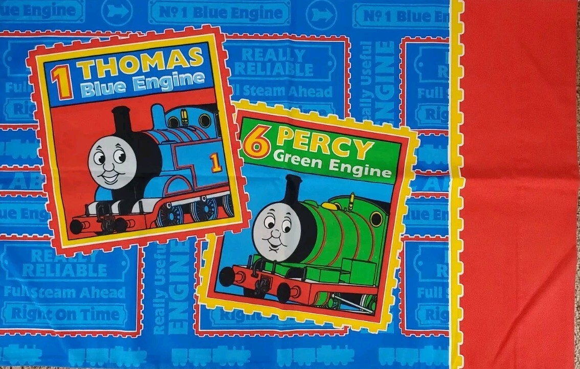 Vintage Thomas the Tank Engine Train Standard Pillowcase Dan River Excellent