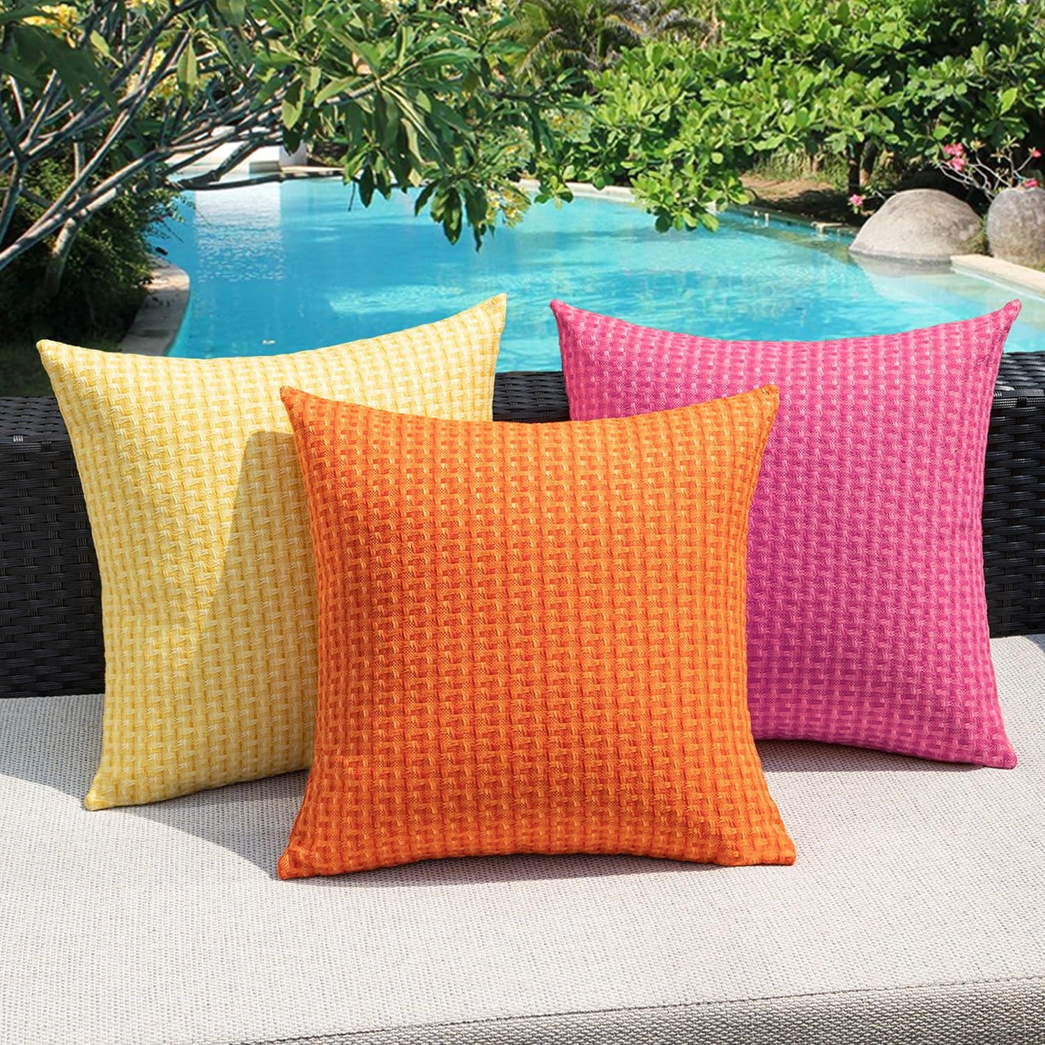 Kevin Textile Outdoor Waterproof Throw Pillow Covers Pack of 2 Valentines Day...
