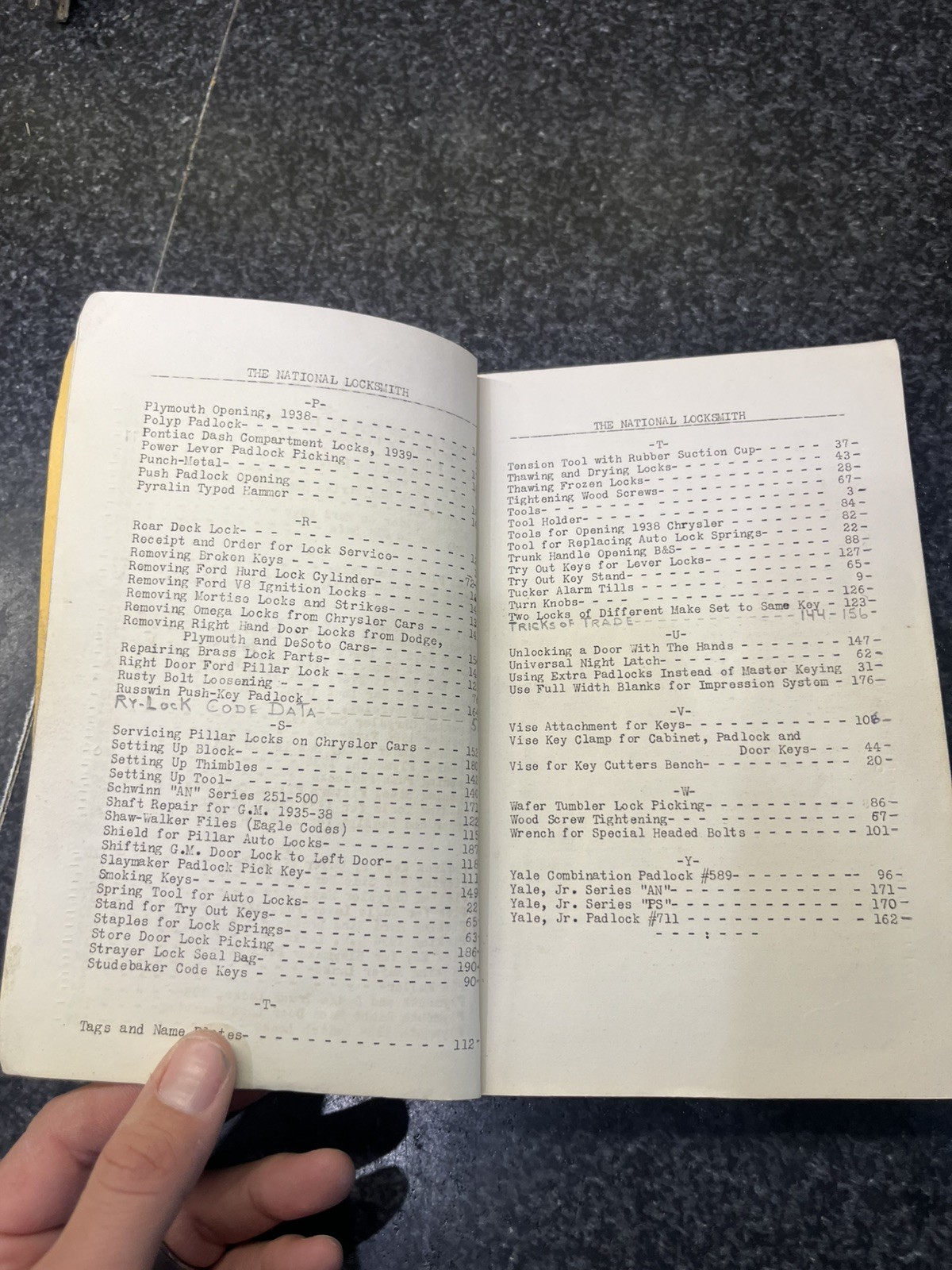 Dec 1938 The National Locksmith Hand Book Codes Book