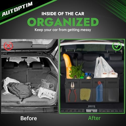 Car Trunk Organizer - Collapsible Car Organizer with Non Medium (2 Pack) Black