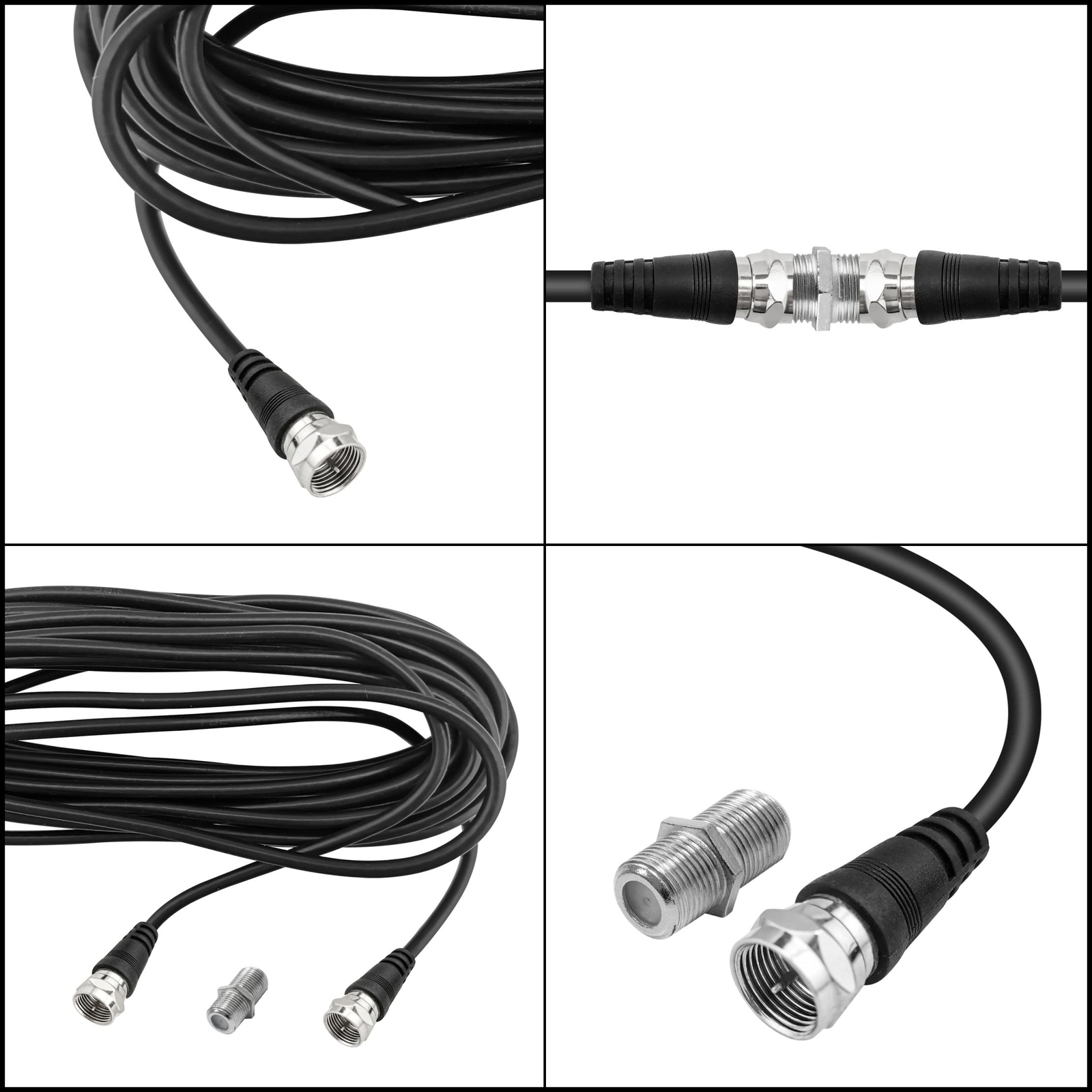 15ft TV Antenna Extension Coaxial Cable for Digital TV