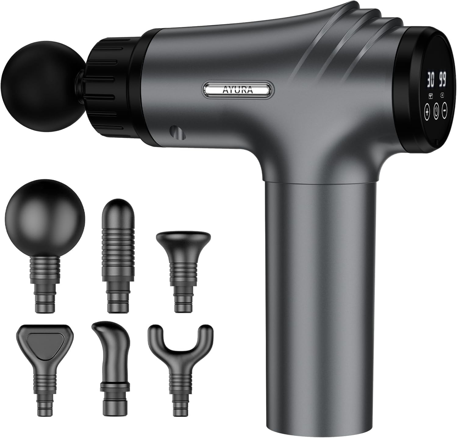 AYURA Massage Gun Deep Tissue, Muscle Massager for Pain Relief, Grey