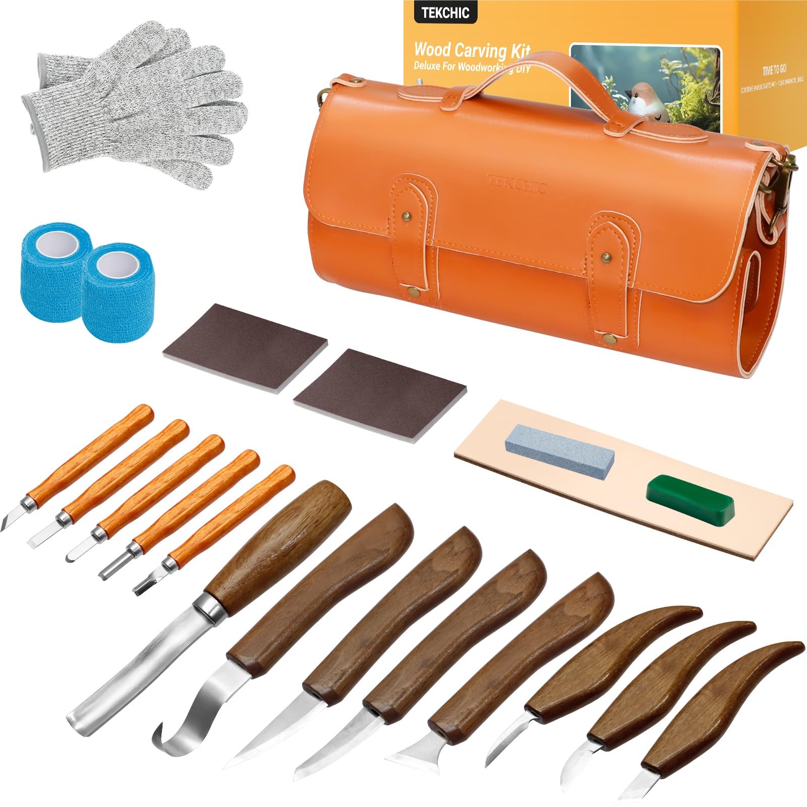 Wood Carving Kit Deluxe, 23Pcs Wood Carving Tools Updated, Whittling Knife Ki...