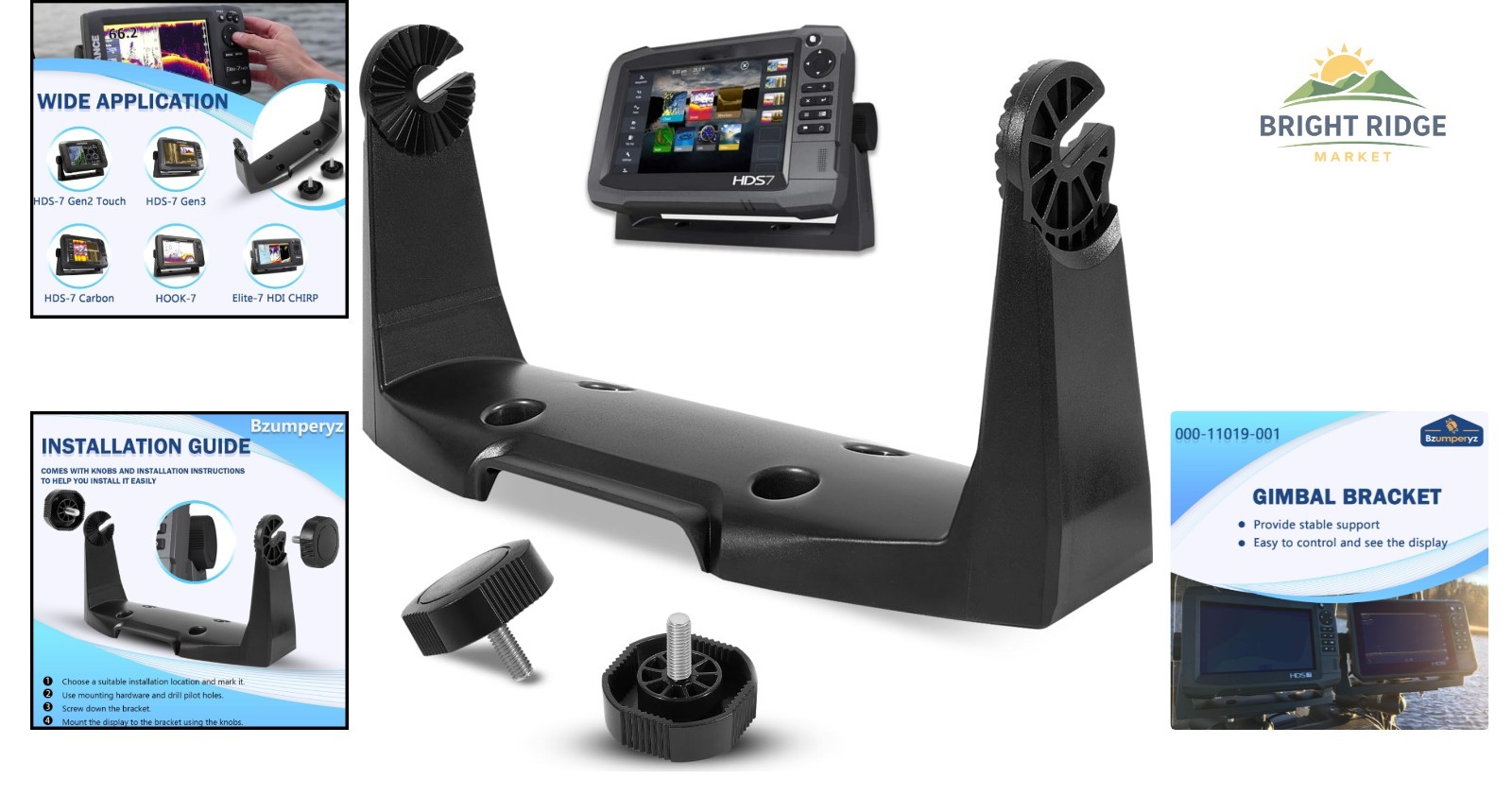 Secure Gimbal Bracket for Lowrance Touchscreen, Durable and Reliable Support