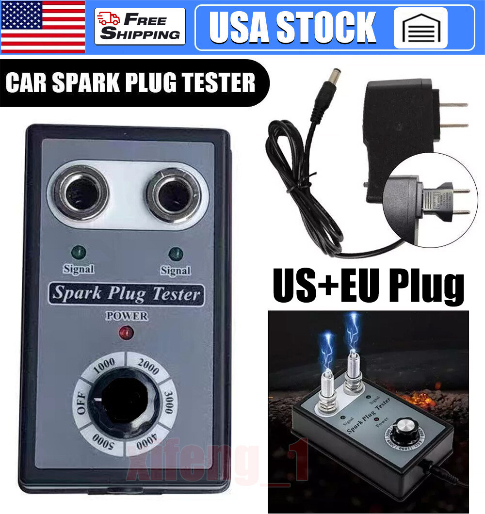 Spark Plug Tester Dual Hole Diagnostic Tool 12V Gasoline Car Ignition Analyzer