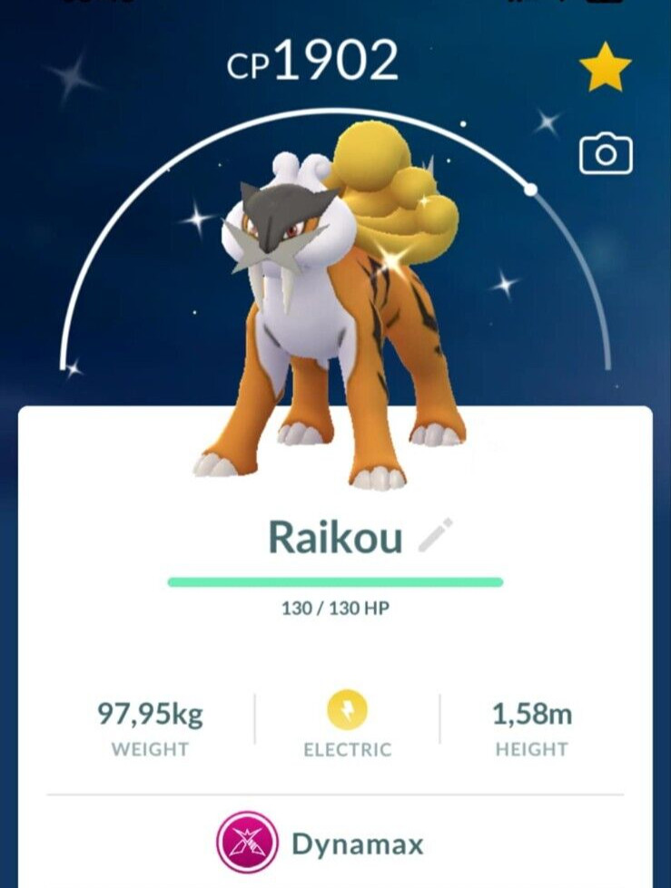 ✨ Shiny Dynamax Raikou -  P T C -  Description