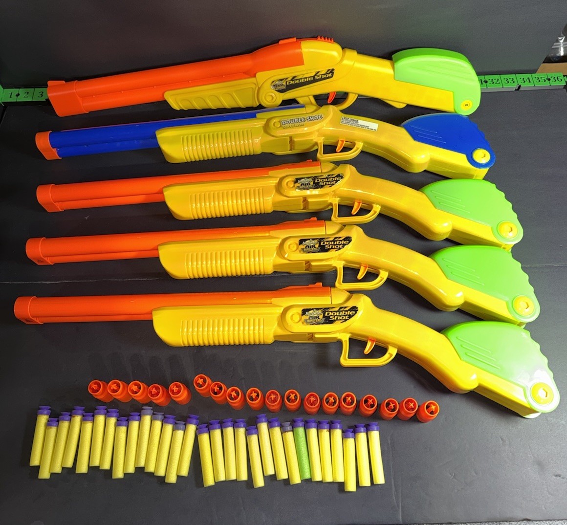 Buzz Bee Air Warriors Double Shot Lot 5 Shotguns 18 Shells Tested Works