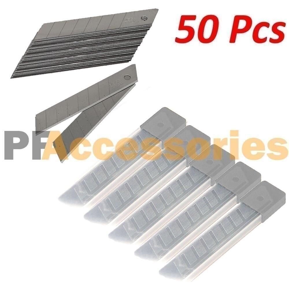 50x Snap Off 18mm 4" Cutter Retractable Utility Knife Replacement Blades Refill