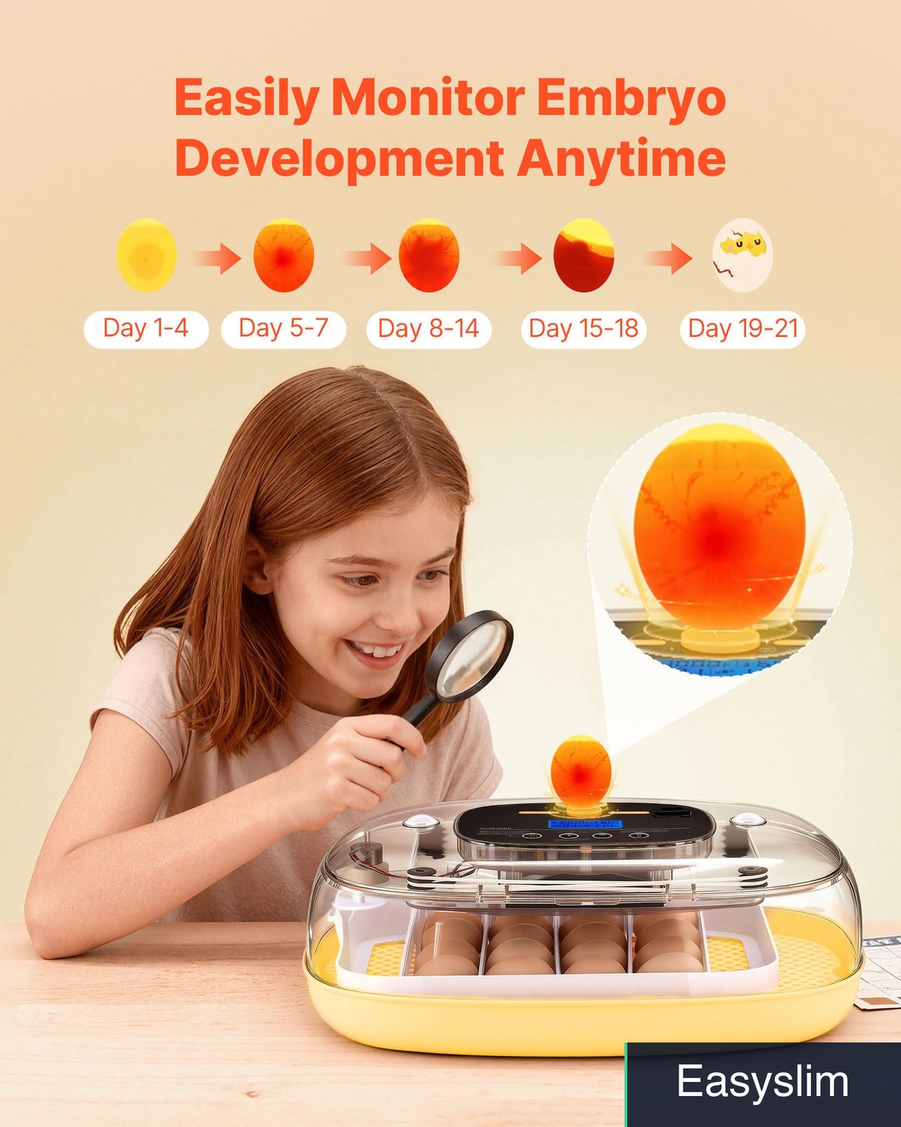 Automatic Egg Incubator 24 Eggs Turner LED Candler Humidity Control