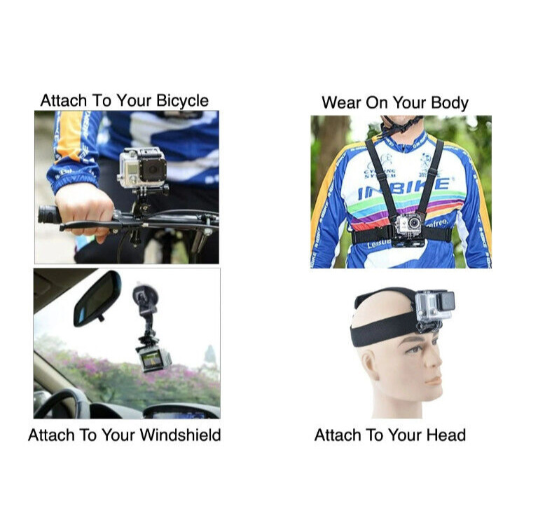 Focus Onn 16-Piece Action Camera Accessory Kit Essentials Black