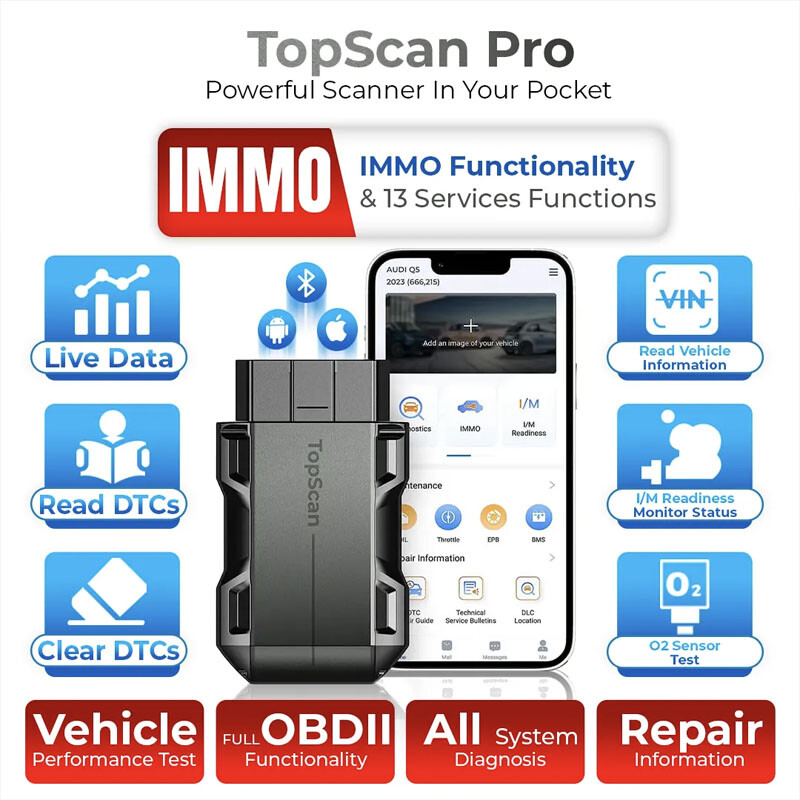 2025 TOPDON PRO Car Key Programmer Pin Code Reader All Key Lost Programming Tool