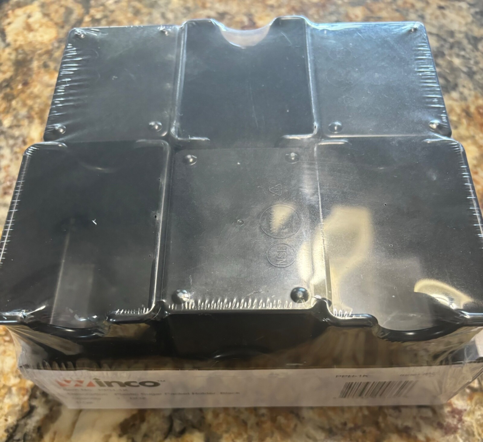NEW Winco 12 Pack Plastic Sugar Packet Holders Black Tableware Restaurant Party