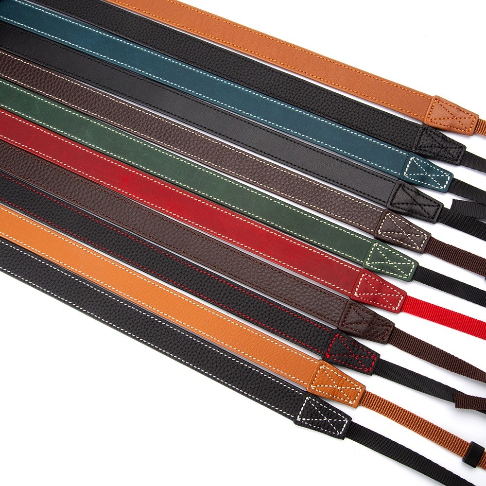 90-120CM Adjustable Real Leather Camera Neck Shoulder Strap for Canon Nikon etc