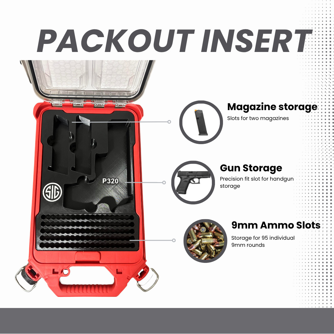 Smith & Wesson M&P9 Shield Insert for Milwaukee Packout - Holds Mags & Ammo