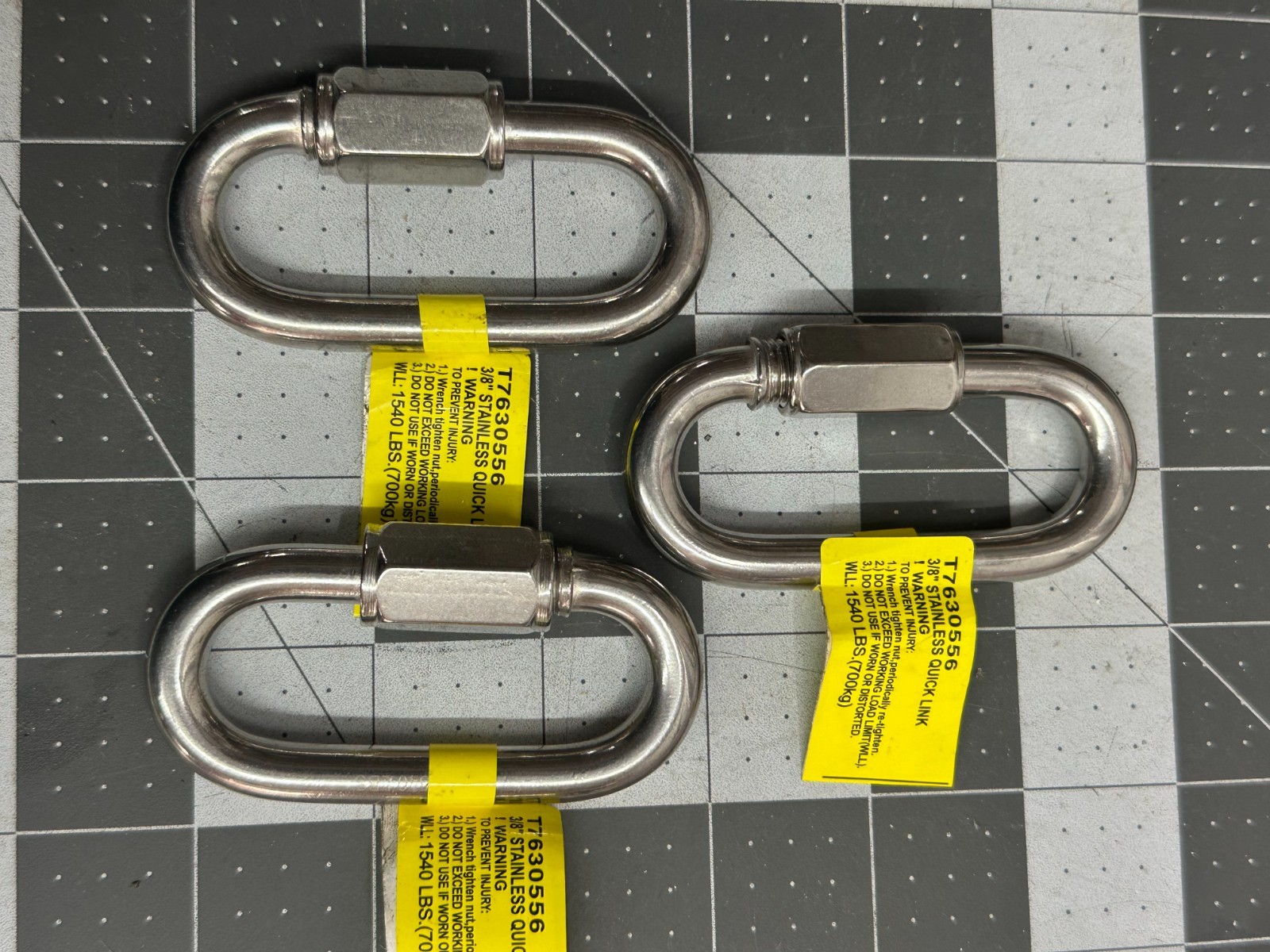 New 3-pack lot Campbell 3"  T7630556 Stainless Steel 1540 lbs Quick Link 3/8"