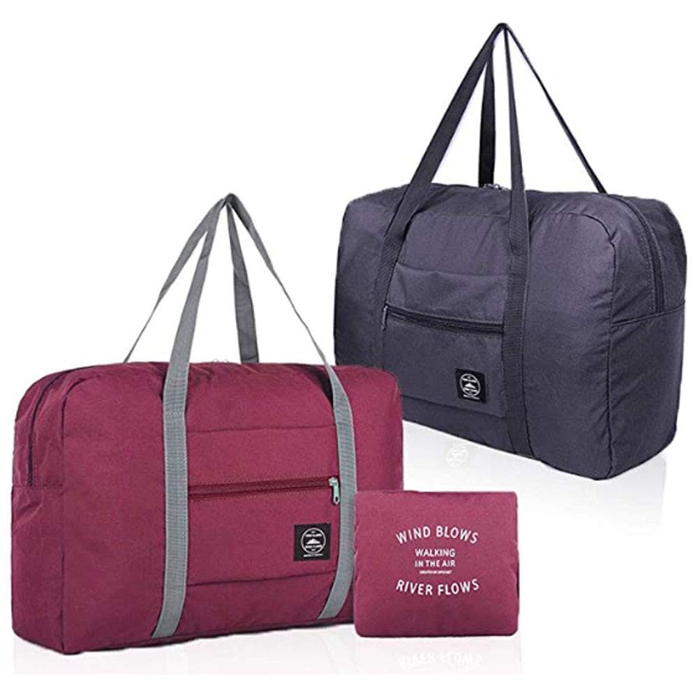 2 Pack Foldable Travel Bag Waterproof Travel Duffel Bag,Ladies Man Canvas Wee...