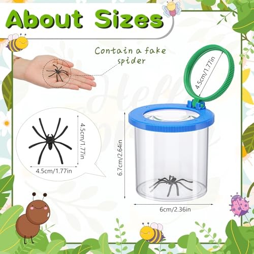 16 Pieces Magnifying Insect Box - Bug Viewer, Critter Insect Cage, Container,