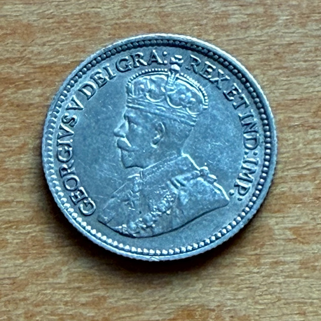 Canada 1912 Silver 5 Cents Circulated George V