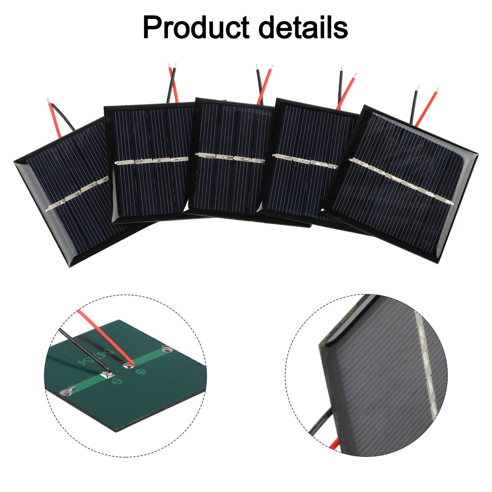 5PCS Waterproof Solar Panels with Wire for Reliable Outdoor Performance