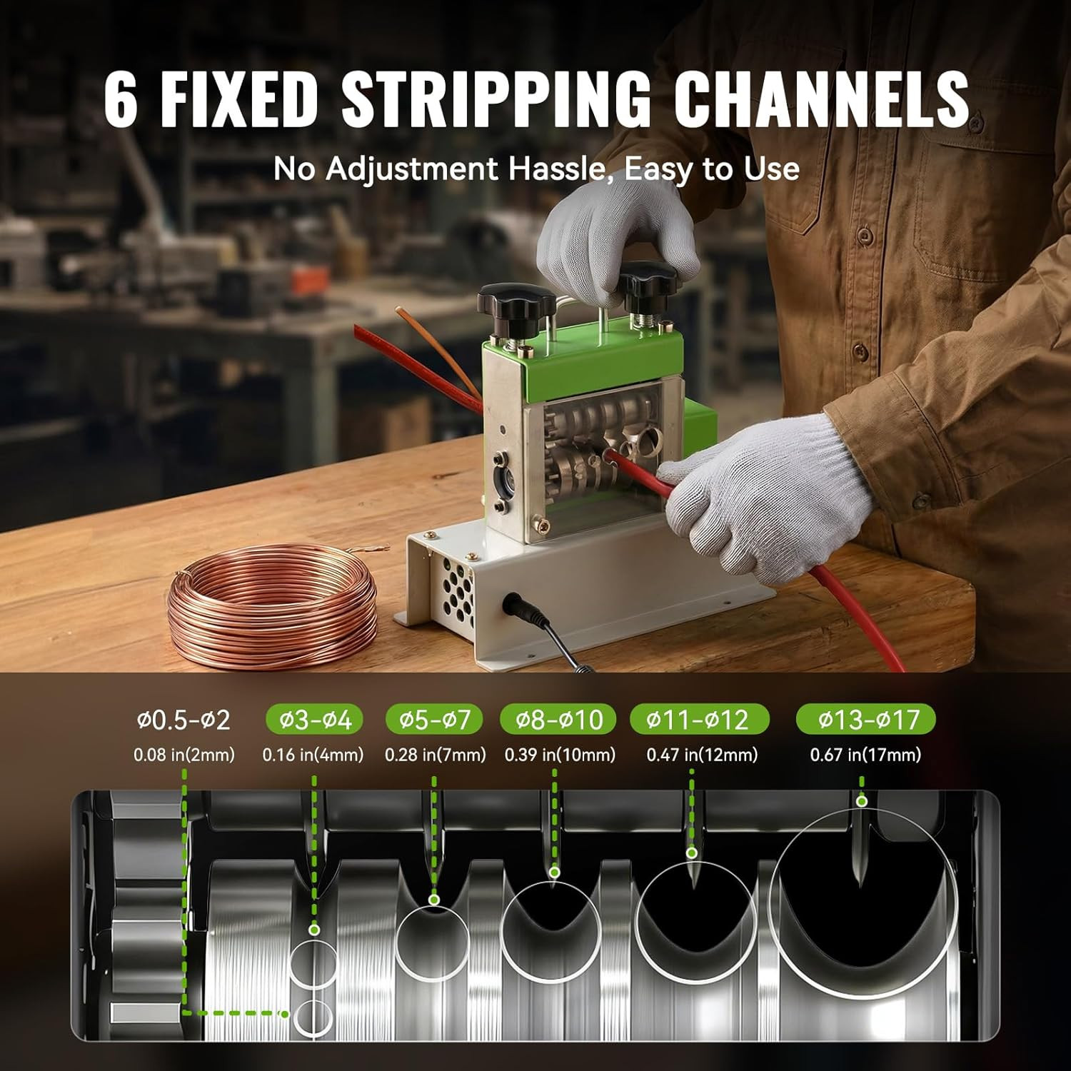 Electric Wire Stripping Machine, 0.06''-0.67'' Automatic Wire Stripper Machine w