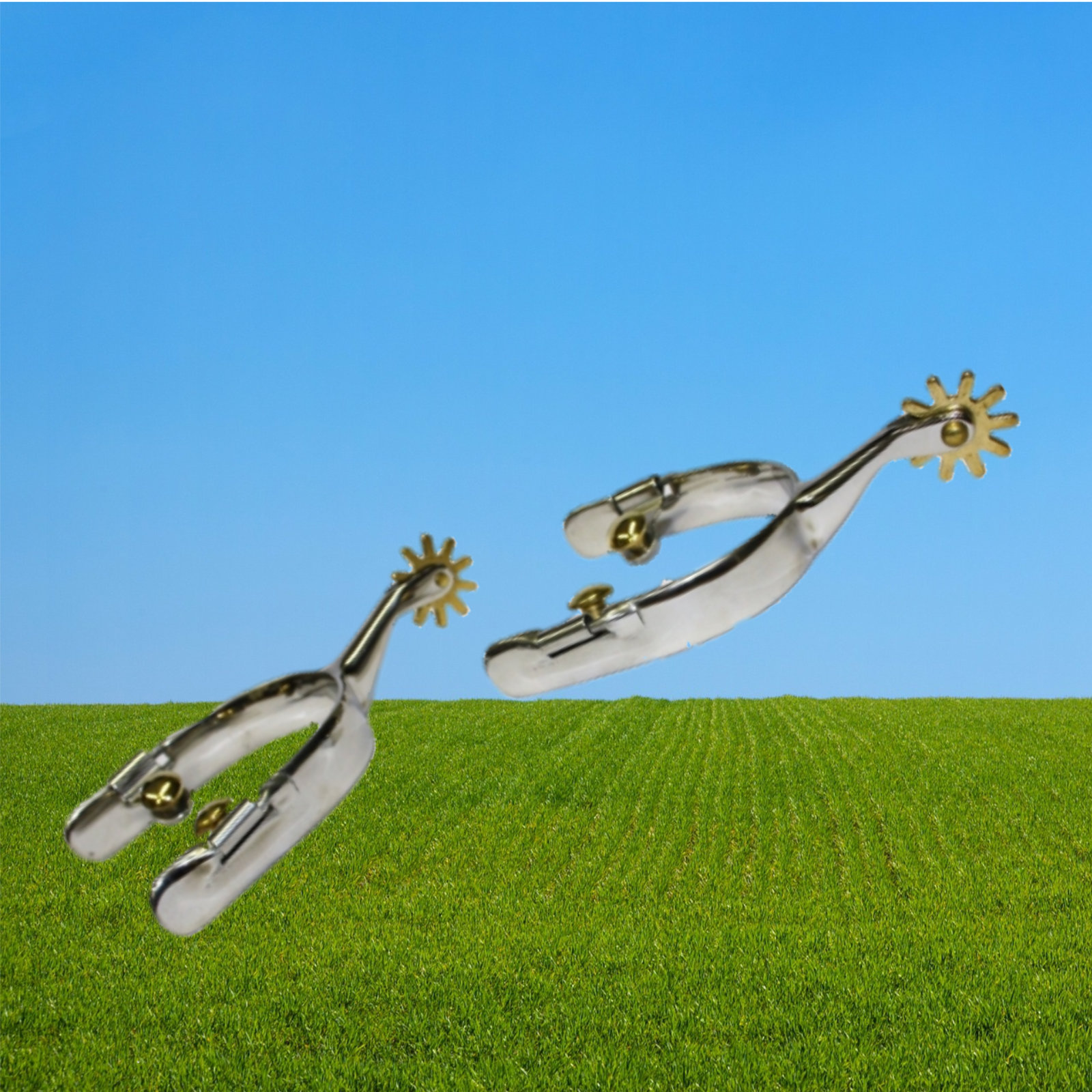 Western Spurs Unembellished, Western Spurs Plain, Stainless Steel, Western Spurs