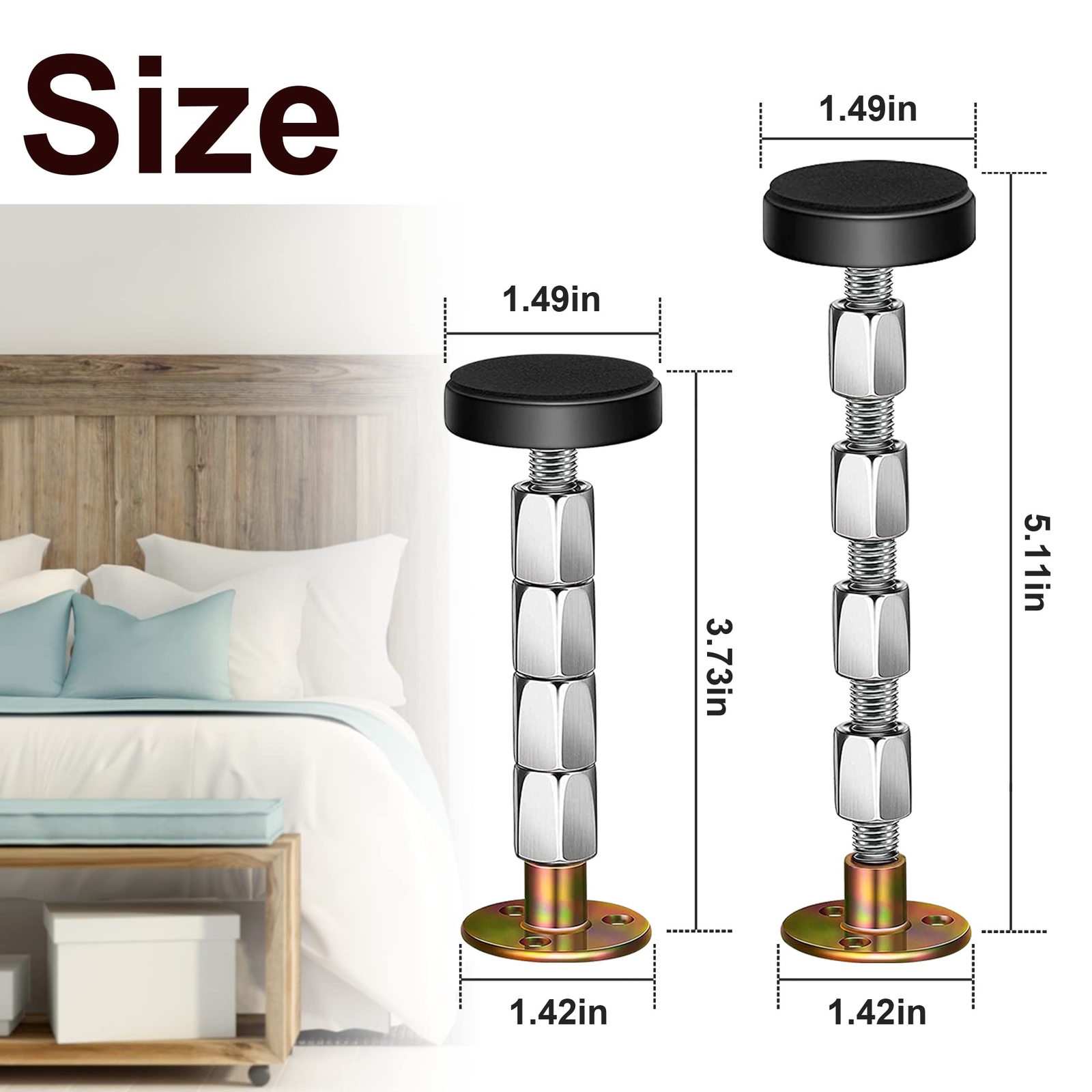Adjustable Anti-Shake Bed Frame Tool – Easy Install Prevents Headboard Movement