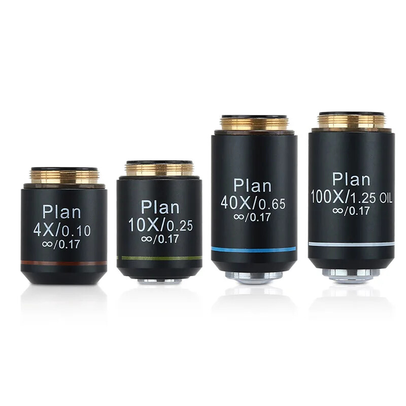 4X 10X 40X 100X 195 Infinity Plan Objective Lens RMS 20.2mm Microscope Objective