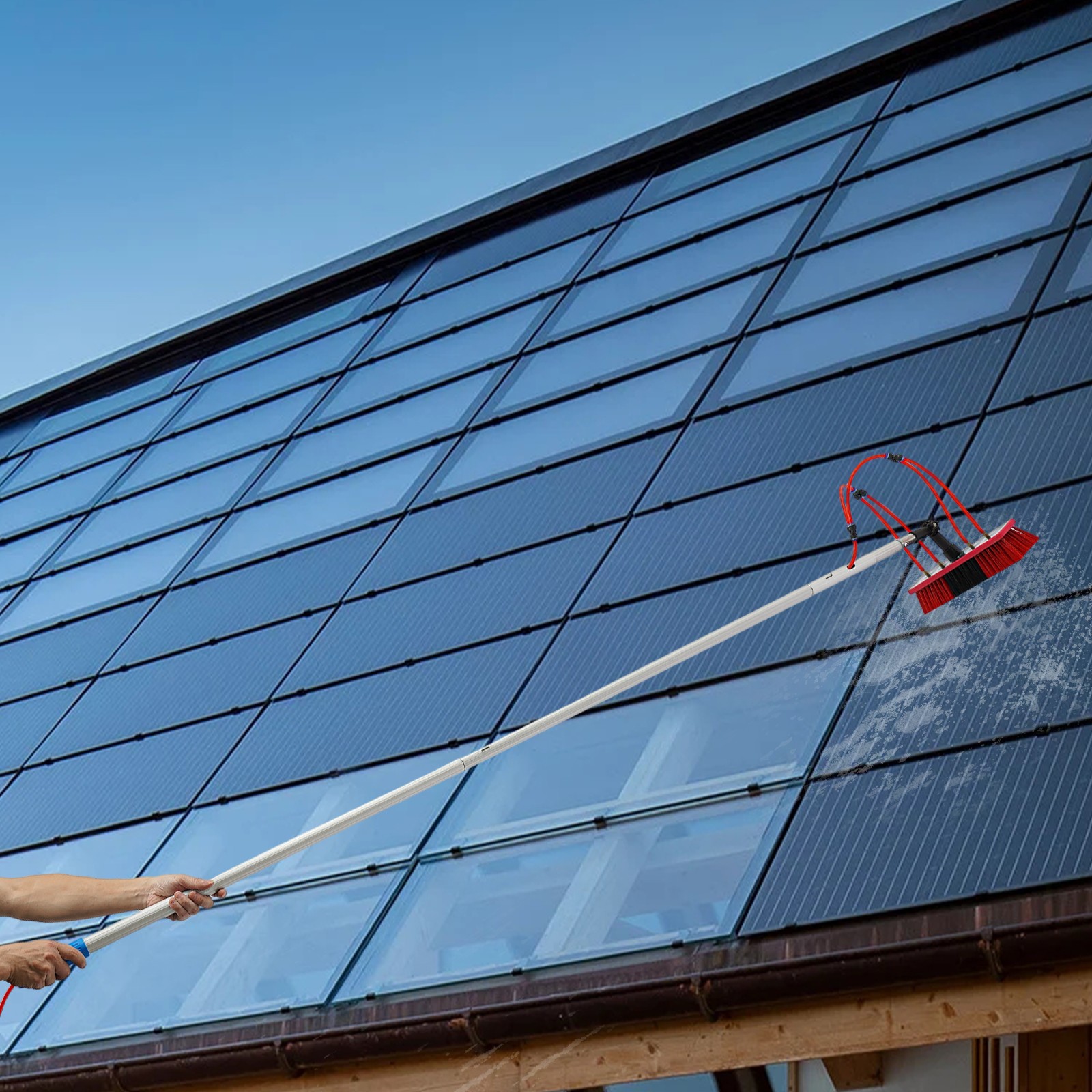 Highly Portable 6m Cleaning Brush & Pole Cleaning Kit for Solar Panel