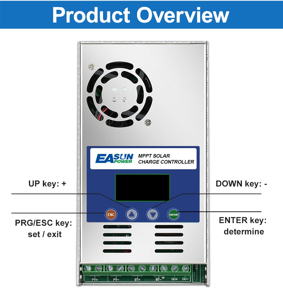 Easun 100A 80A 60A MPPT Solar Panel Regulator Charge Controller 12/24/36/48V US