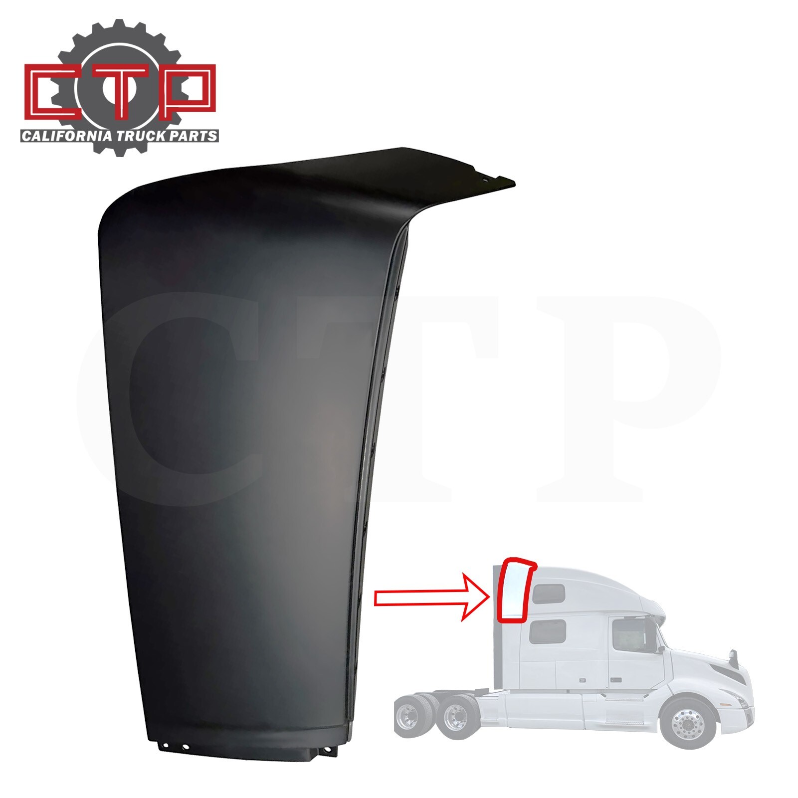 Cab Air Deflector Upper Fairing-Extension for Volvo VNL 2019 Passenger (RH) Side