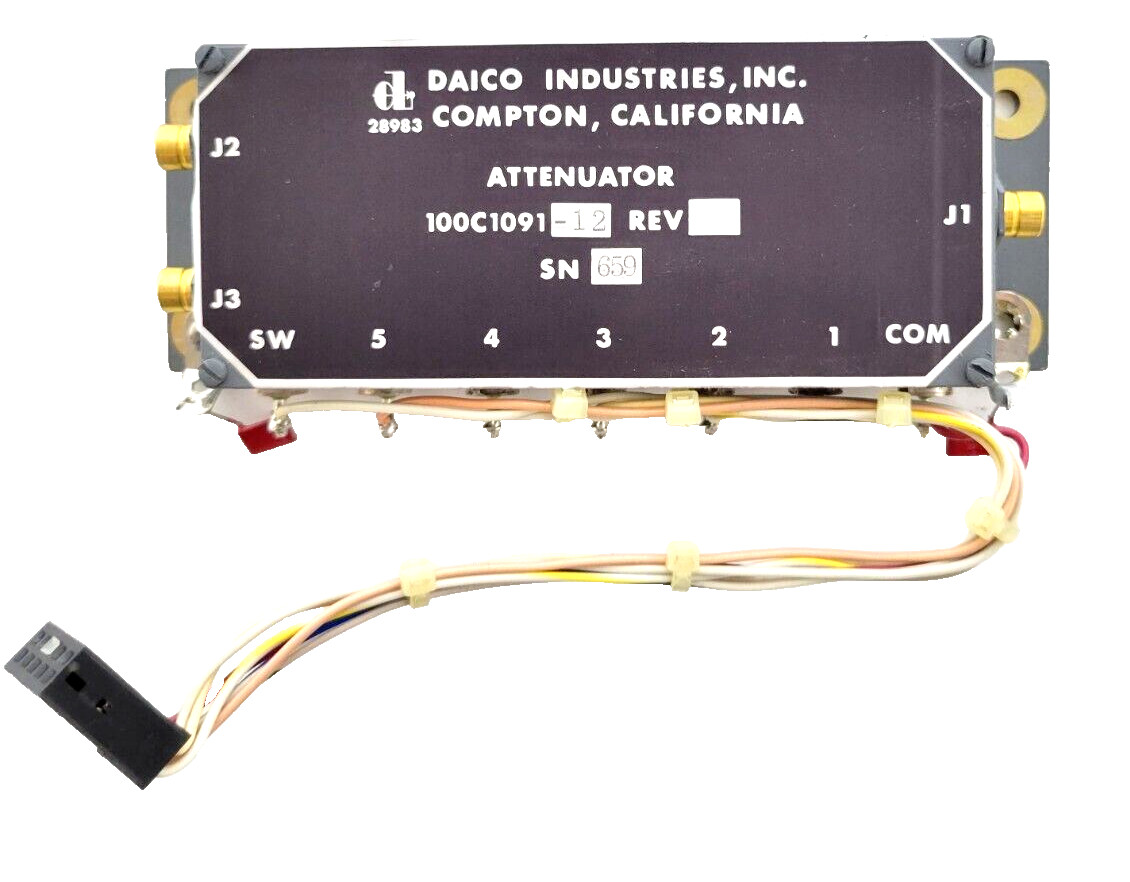 DAICO ATTENUATOR MODEL 100C1091-12 5W COM J2 J3 J1 5-1 MODULE GREET USED.