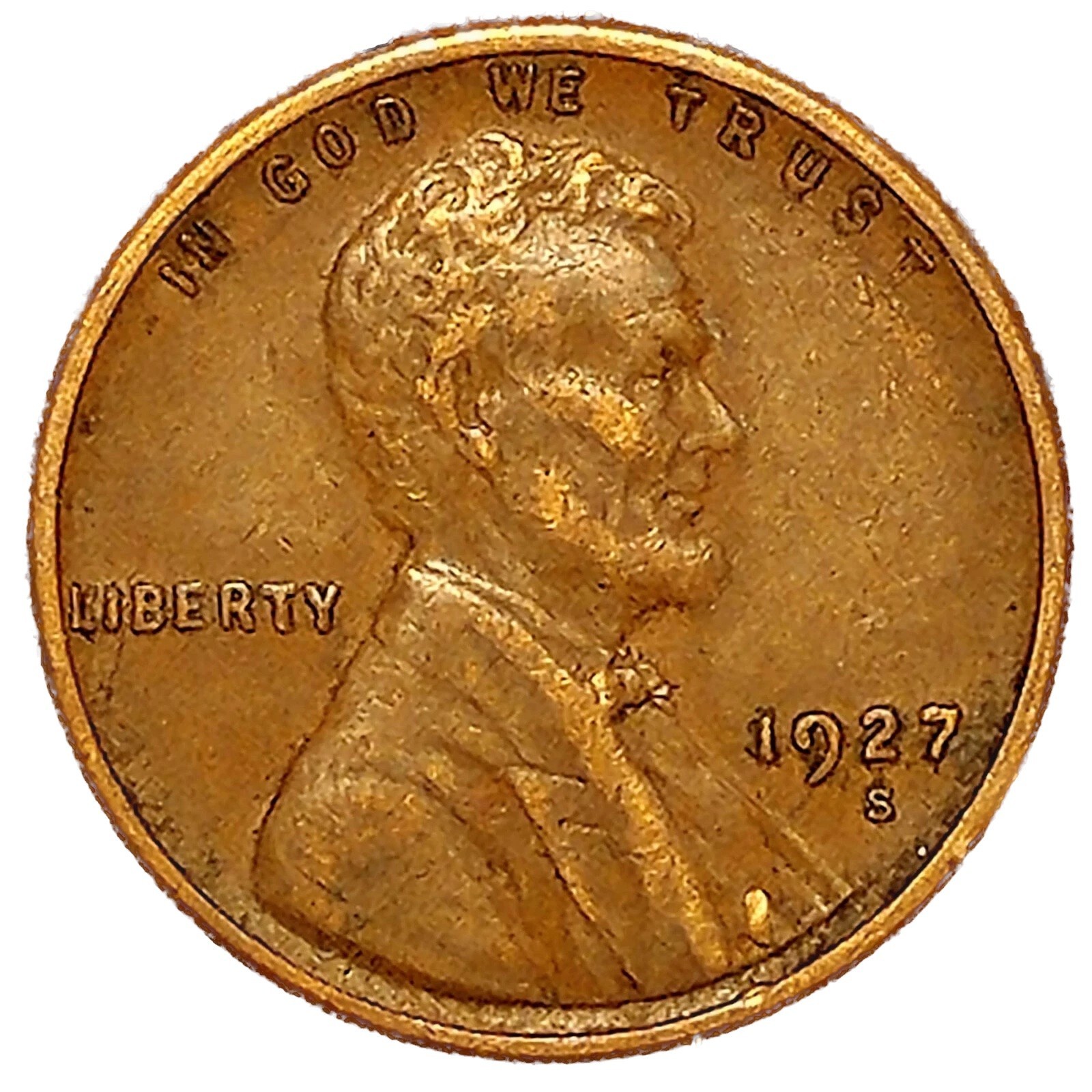 1927 S Lincoln Wheat Cent FINE - VERY FINE Condition Circulated Copper 1c Penny