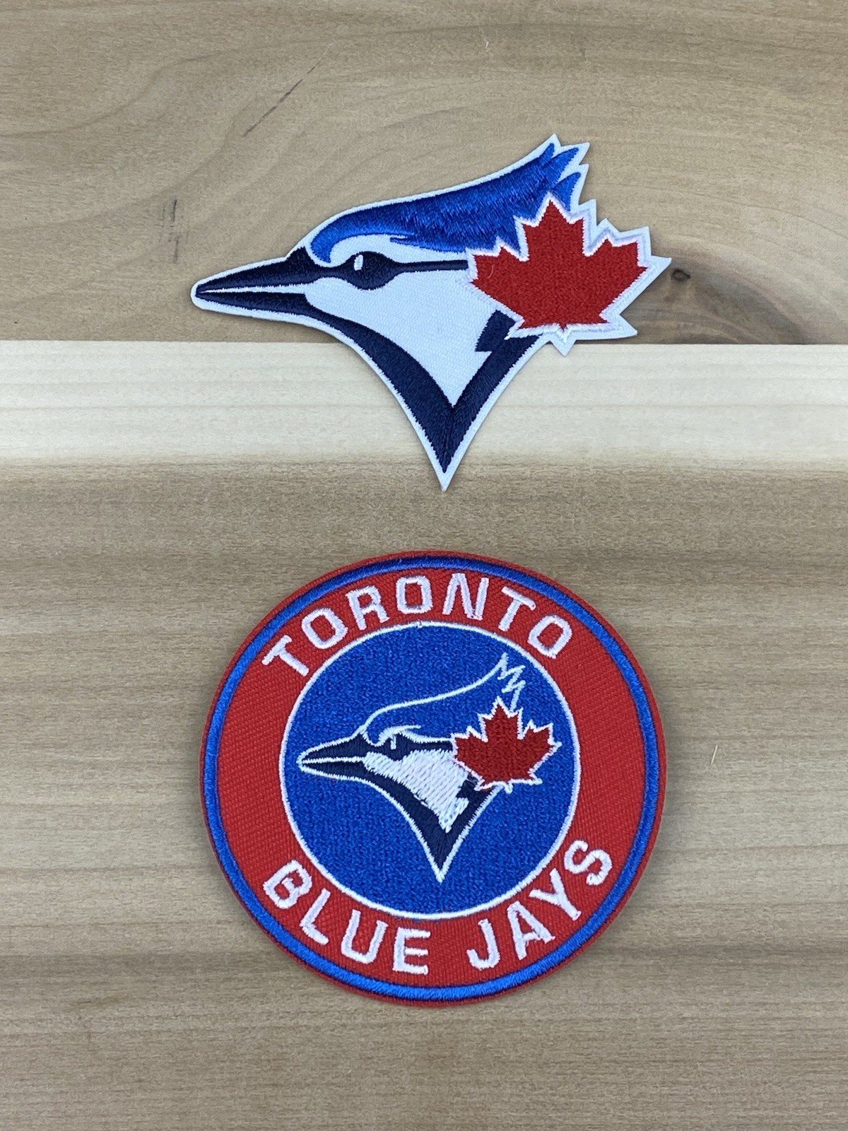 TORONTO BLUE JAYS LOT SET OF 2 MLB BASEBALL IRON ON PATCHES 2.5"-3.5"