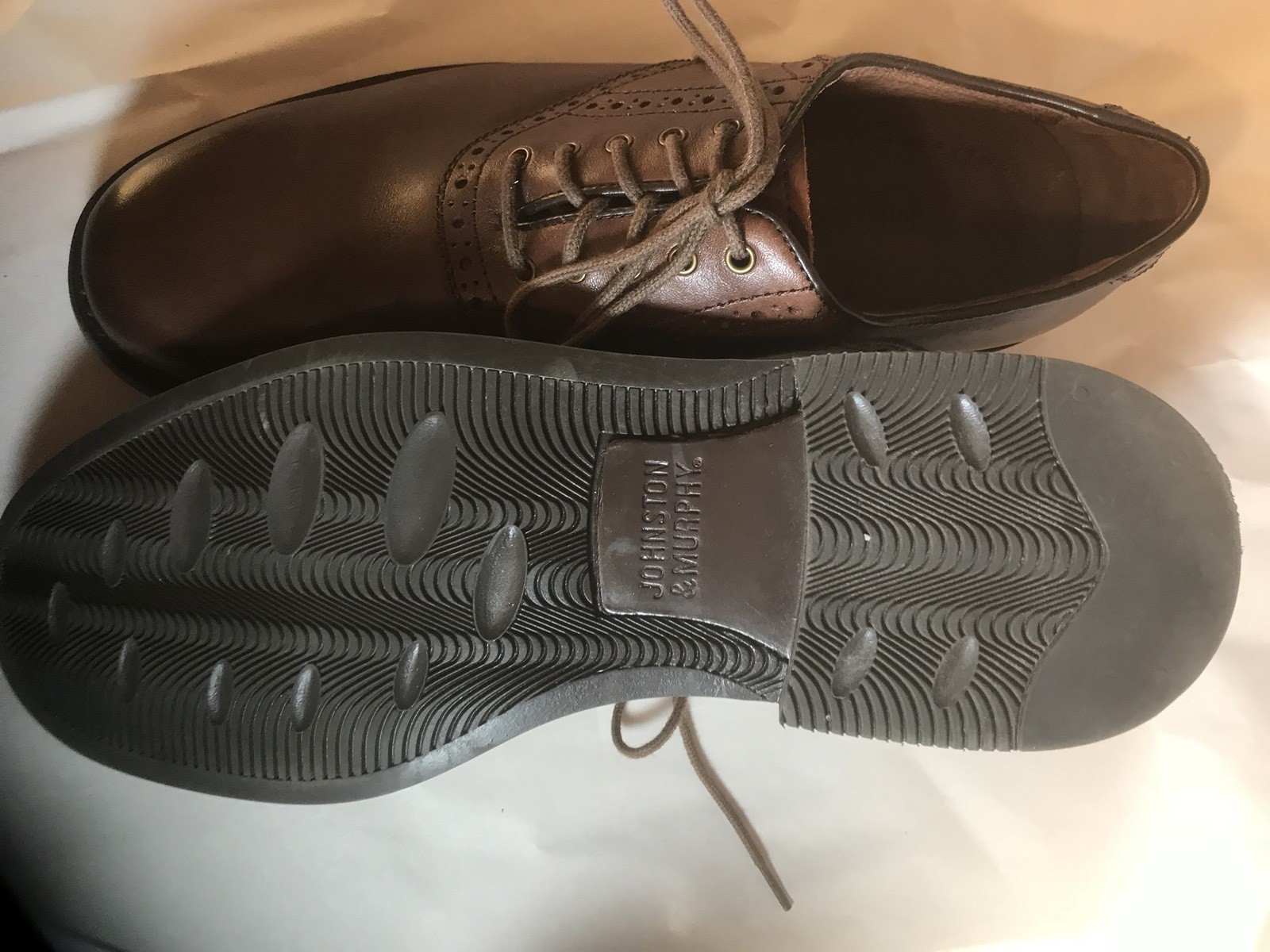 Johnston & Murphy 201258 Men's Shoes Size 9 M Brown Leather Lace Up
