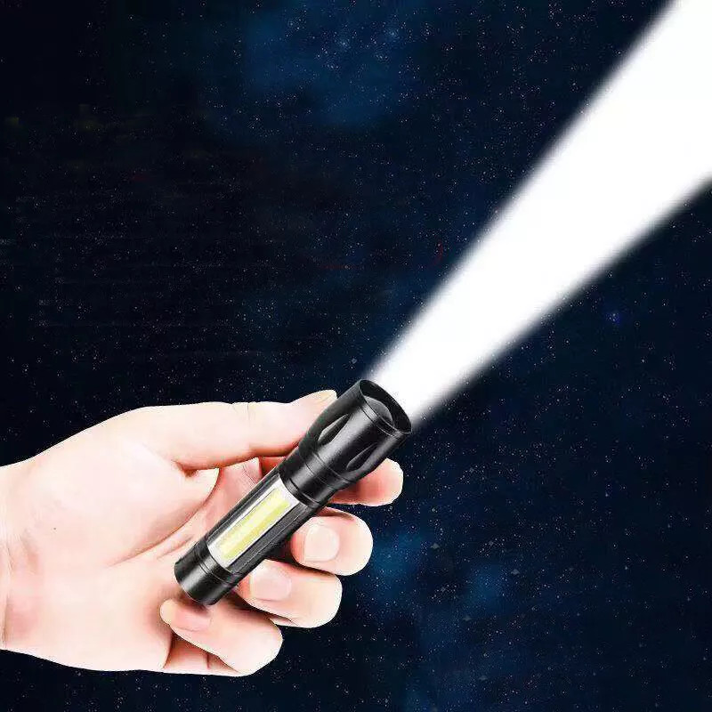 2PCS Tactical Flashlight Small LED Torch Light Mini Super Bright Penlight USB