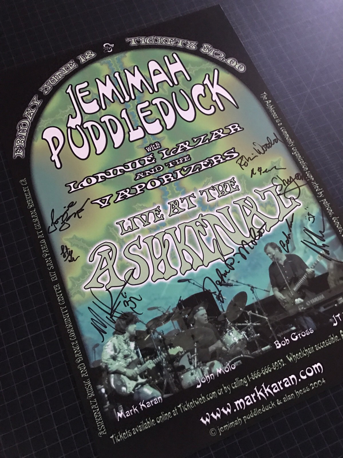 JEMIMAH PUDDLEDUCK GRATEFUL DEAD MARK KARAN MOLO LIVE BERKELEY CA 2004 *SIGNED