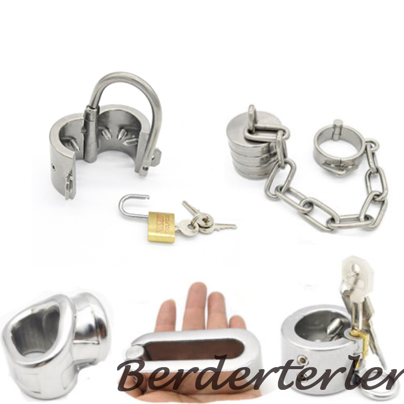 Metal Scrotum Lock Ring Ball Stretcher Extender Chastity Device Restraint Men