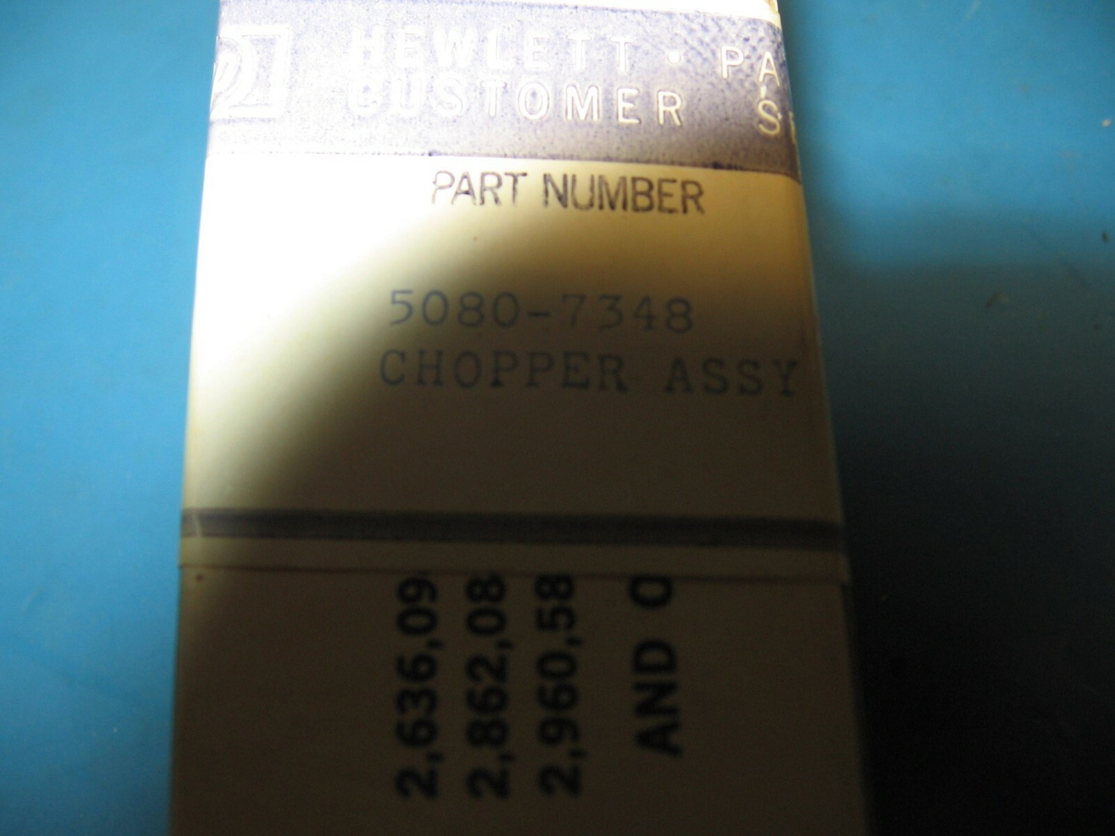 HP 5080-7348 Chopper Assem/Bristol C1417-37 Syncroverter Switch